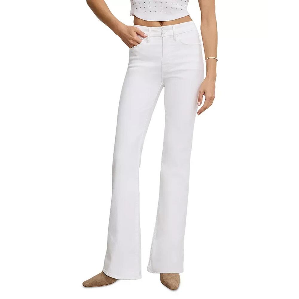 NWT Good American Good Classic Boot Flare Leg Classic Jeans White Size 16 32.5